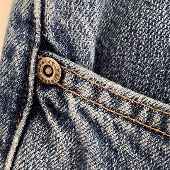 Harley Davidson Men's Jeans 38x34 Blue Medium Wash Biker Denim* - Picture 5 of 12